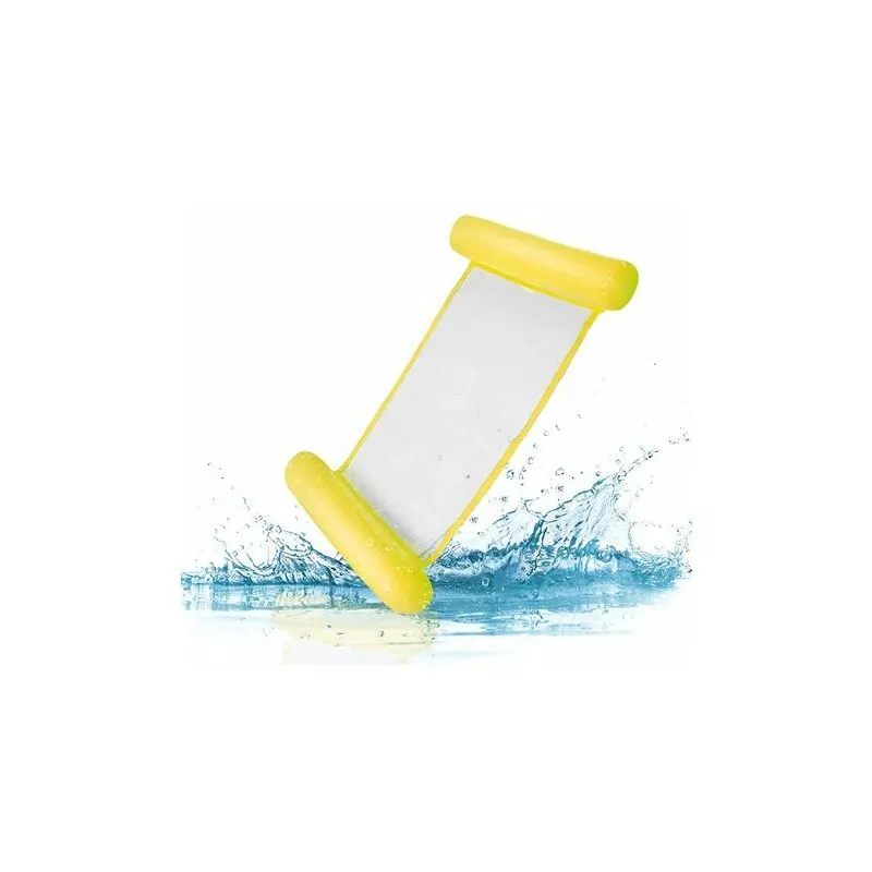 1 pieza de cama flotante cómoda hamaca de agua inflable tumbona de ocio flotador portátil piscina flotador de playa para adultos y niños (amarillo) barato