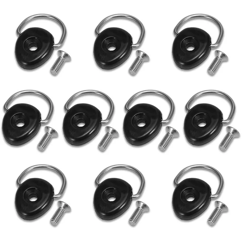 10 Uds anillos en D ovalados de kayak con kit de tornillos Kit de amarre de montaje de bucle de cubierta accesorios de hardware de aparejo de pesca barato