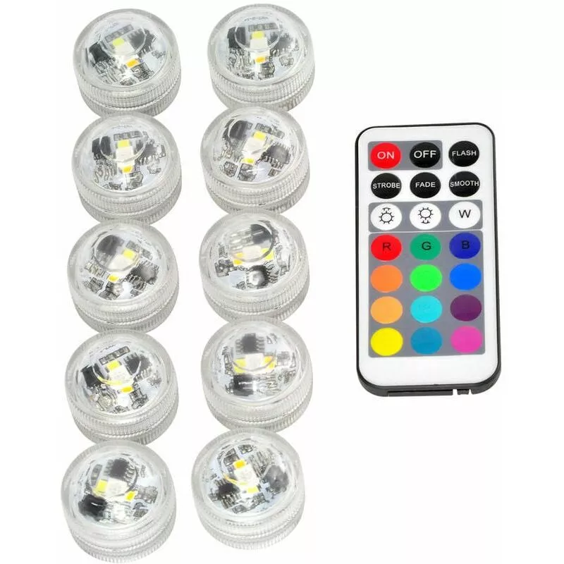 10pcs mini luces led sumergibles