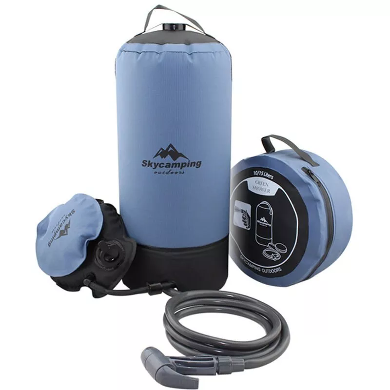 11L PVC ducha a presion con el bolso Bomba de pie Legere Exterieure inflable ducha Una ducha de presion del agua para acampar al aire libre Trekking barato