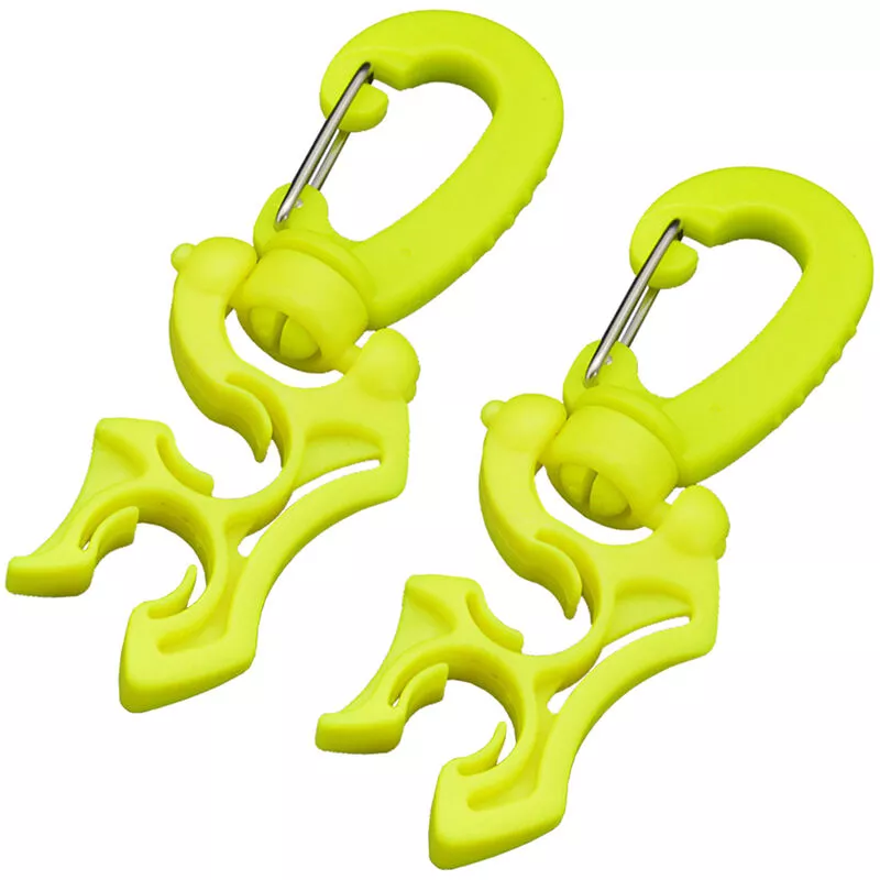 2 paquetes de soporte de manguera de regulador de doble BCD para buceo con clip para mangueras de baja / alta presion