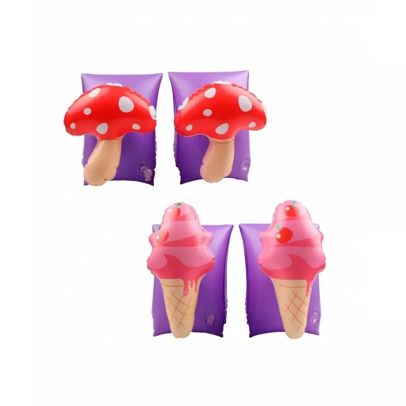 2 pares de manguitos inflables para niños 3-6 años. Para piscina y playa -Helado Champiñon - Multicolor barato