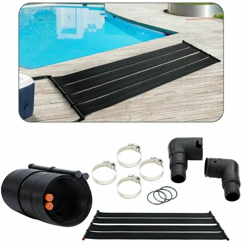 2x Calefacción Solar Batería Solar Calefacción de Piscinas 66 x 300 cm - Negro - Arebos barato