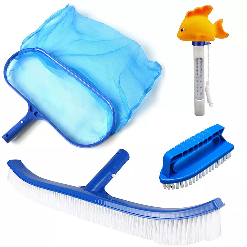 4 PC Mantenimiento de Piscinas Kit de Limpieza Accesorios para herramientas con el cepillo Termometro y limpieza de redes Accesorios para Piscinas barato
