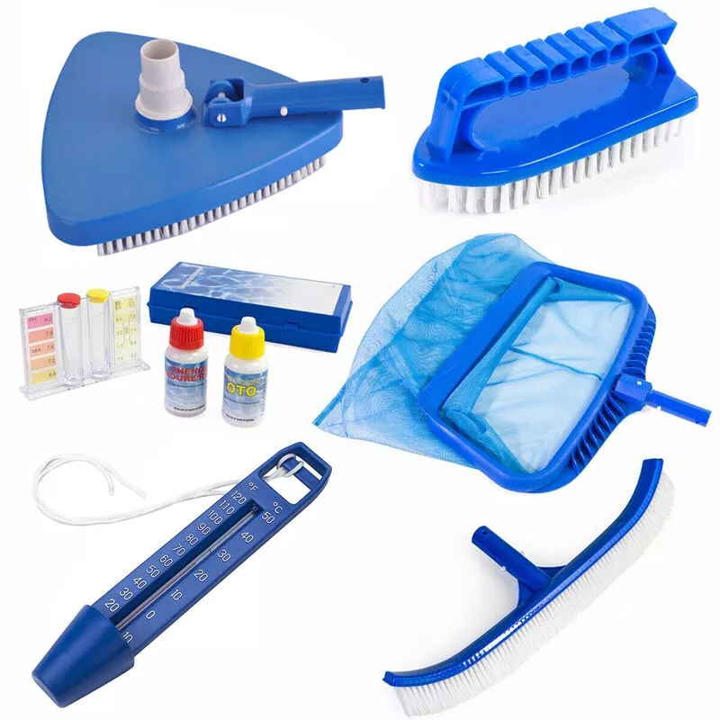6Pcs / Set Mantenimiento Limpieza Red de natación + Cepillo + Termómetro flotante barato