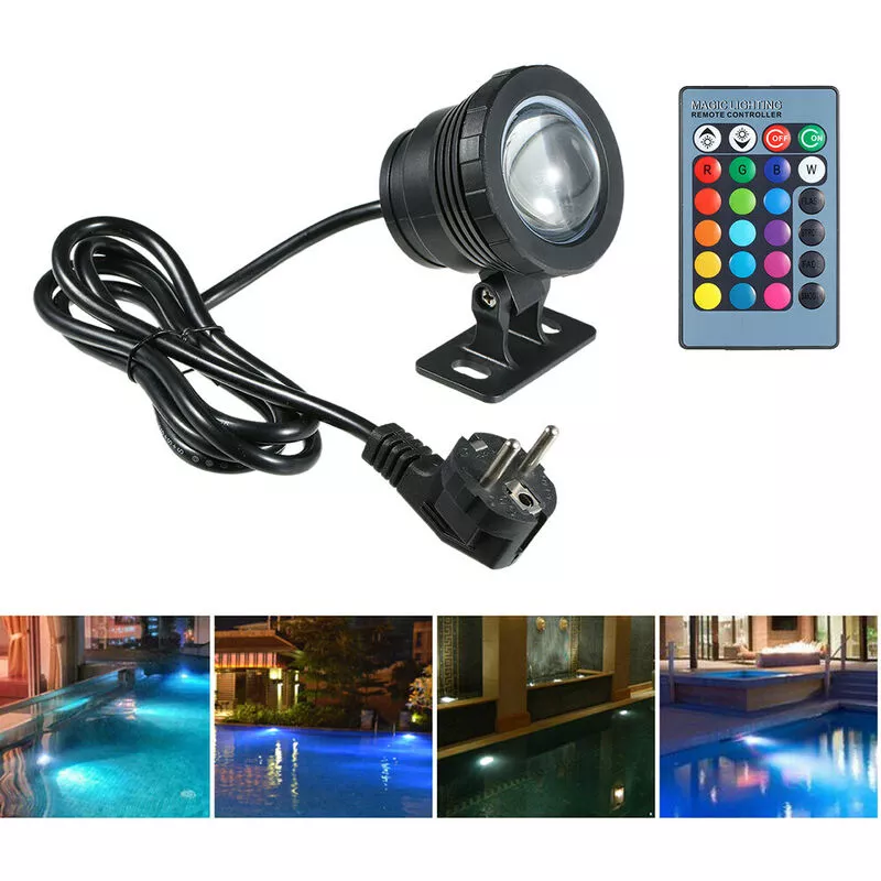 AC85-265V 20W RGB LED Lámpara sumergible de luz subacuática con función de memoria de control remoto 16 colores cambiantes Flash / Estroboscópico / barato