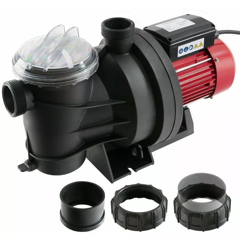 AREBOS Bomba Depuradora para Piscina Bomba de Agua 800W 15000l/h - negro / rojo barato
