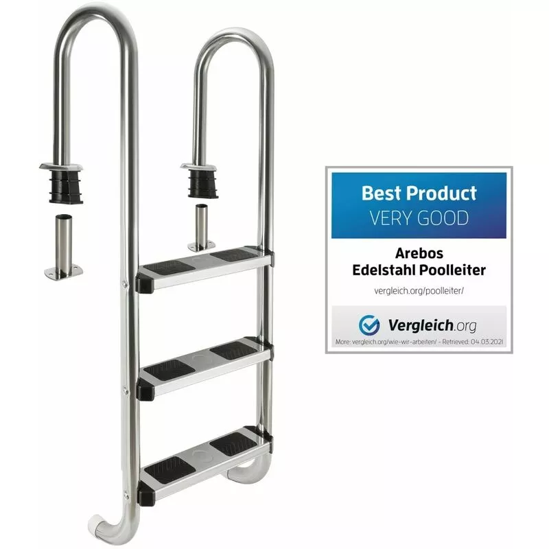 AREBOS Escalera de Piscina Pool Piscina Acero Inoxidable 3 Escalones barato