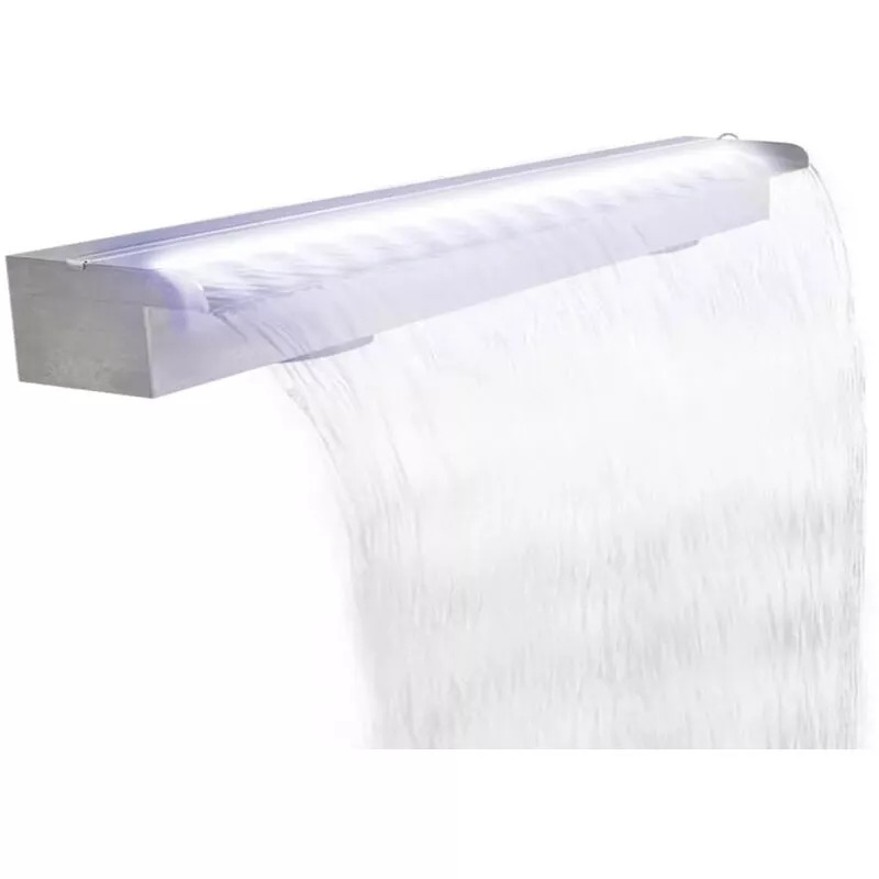 Abcrital - Fuente cascada rectangular LED piscina acero inoxidable 120 cm barato