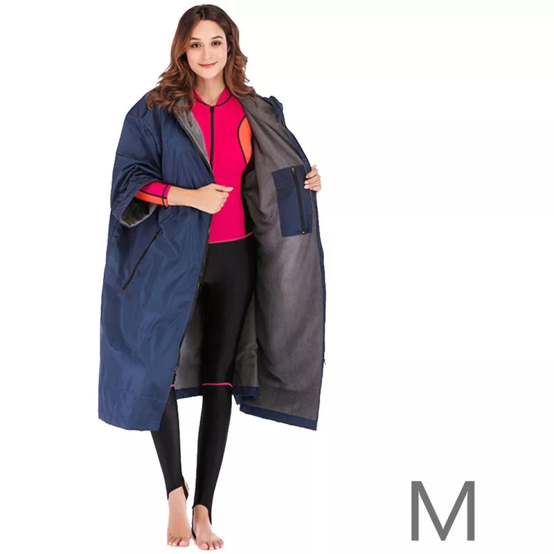 Abrigo impermeable de doble capa de manga larga con capucha y cremallera chaquetas deportivas calidas de secado rapido rompevientos al aire libre barato