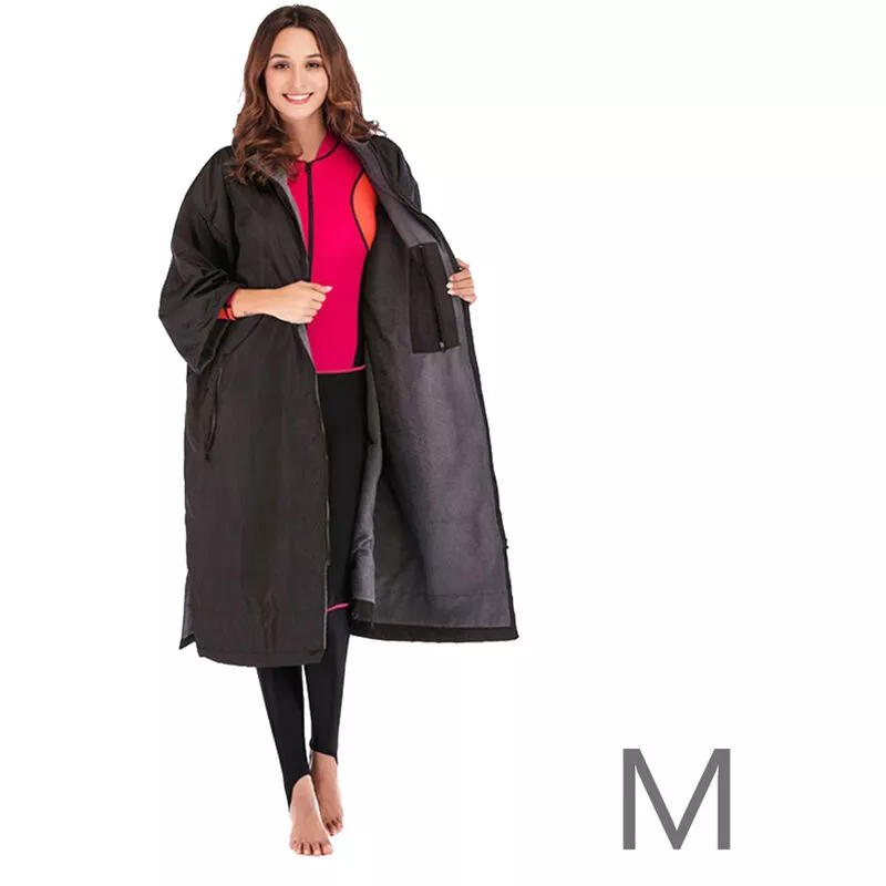 Abrigo impermeable de doble capa de manga larga con capucha y cremallera chaquetas deportivas calidas de secado rapido rompevientos al aire libre barato