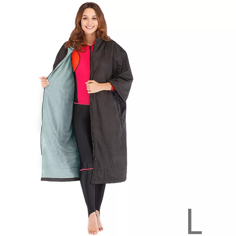 Abrigo impermeable de doble capa de manga larga con capucha y cremallera chaquetas deportivas calidas de secado rapido rompevientos al aire libre barato