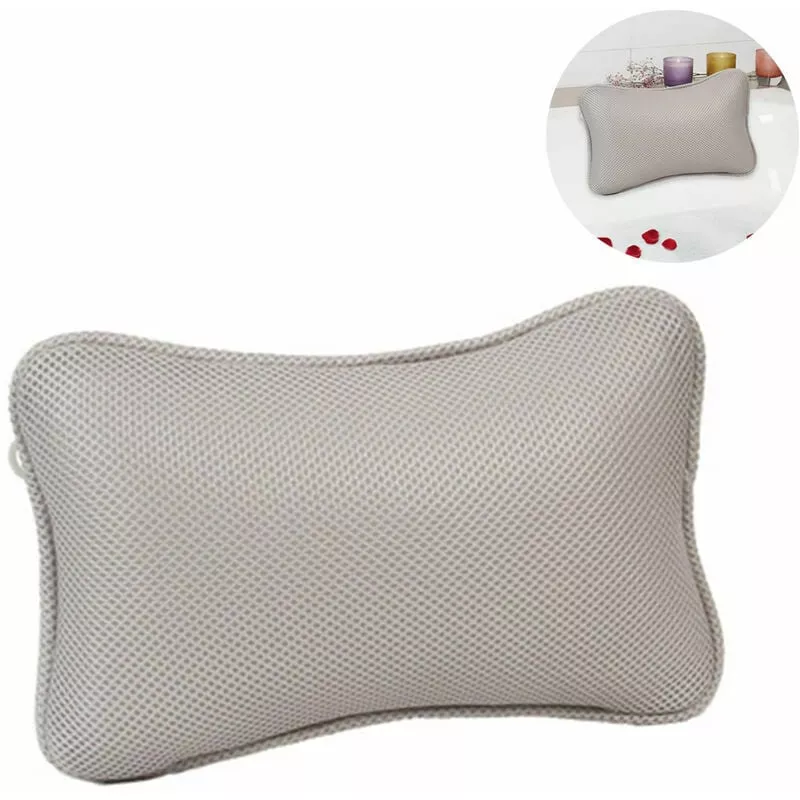 Almohada de baño con 2 ventosas Almohada cervical de poliéster Secado rápido Limpieza fácil - almohada de baño confort barato