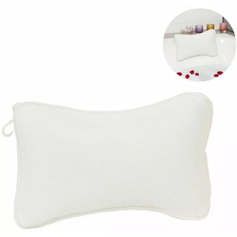 Almohada de baño con 2 ventosas Almohada cervical de poliéster Secado rápido Limpieza fácil - almohada de baño confort barato