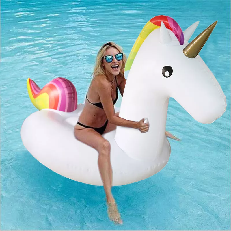 Anillo de natación -inflable de colchón de aire de tumbona flotante de unicornio |Blanco barato