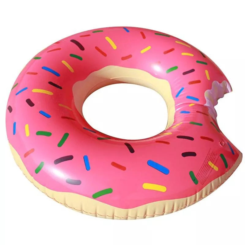 Anillo de natación inflable de donut de fresa gigante