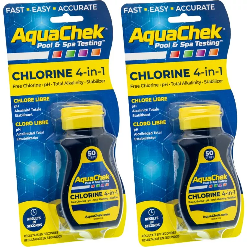 Aquachek - Pack 2 Tiras analíticas Amarillo para cloro