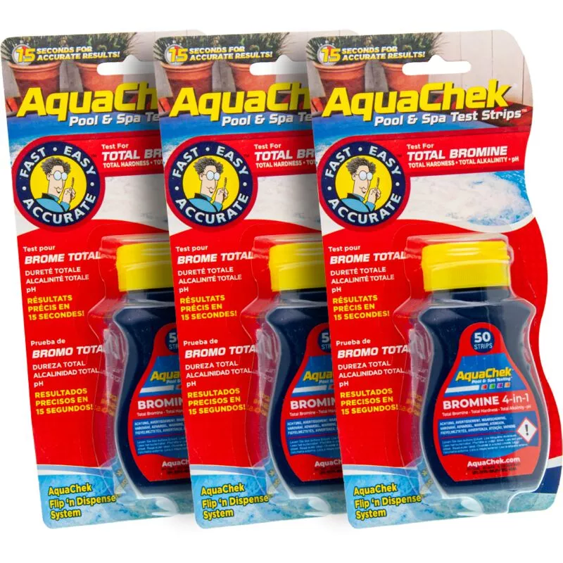 Aquachek - Pack de 3 Tiras analíticas rojo para bromo