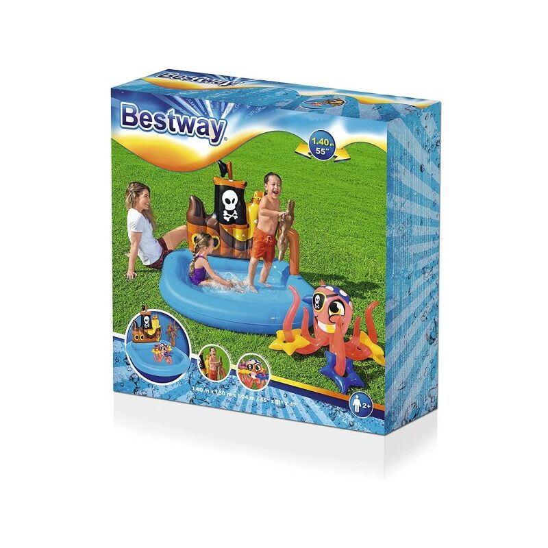 Área de juego de piscina inflable para niños Agua de piscina de mar pirata 140x130cm barato
