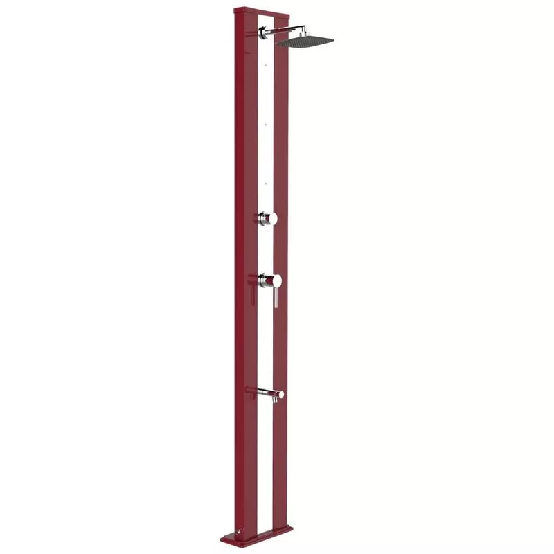 Arkema Design-prodotto Made In Italy - Ducha Dada S Rojo Inox y Nebulizadores cm 34x14x229 CV-D455/3027-I barato