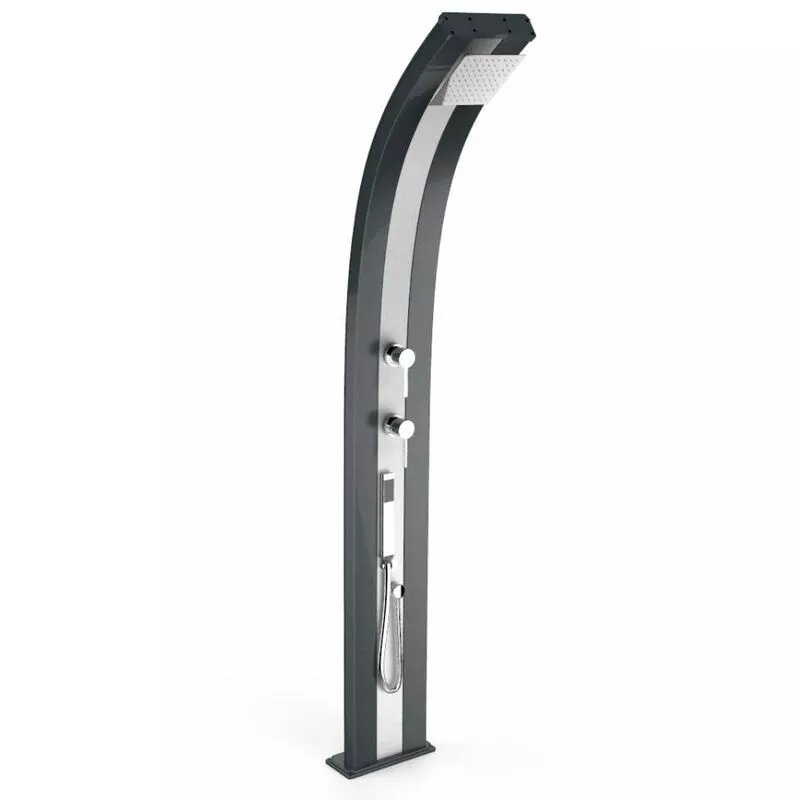 Arkema Design-prodotto Made In Italy - Ducha Dada antracita y acero inoxidable cm 34x14x225 CV-D345/7016-I barato