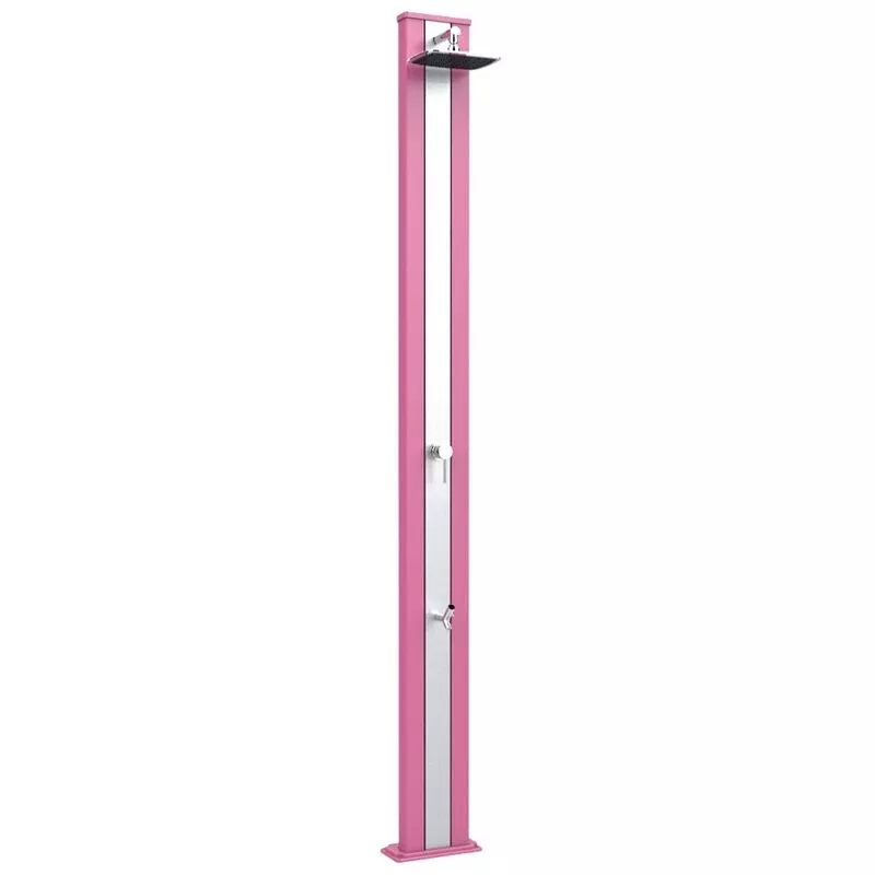 Arkema Design-prodotto Made In Italy - Ducha con lavapies Spring S Fuxia Inox cm 26x12x228 CV-A225/4003-I barato