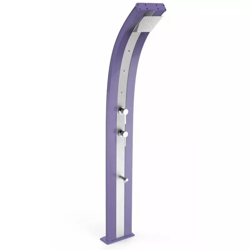 Arkema Design-prodotto Made In Italy - Ducha curva Dada Viola con cinta de acer cm 34x14x226 CV-D350/4005-I barato