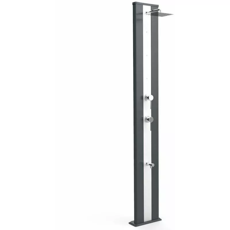 Arkema Design-prodotto Made In Italy - Ducha de acero inoxidable antracita con cm 34x14x229 CV-D450/7016-I barato