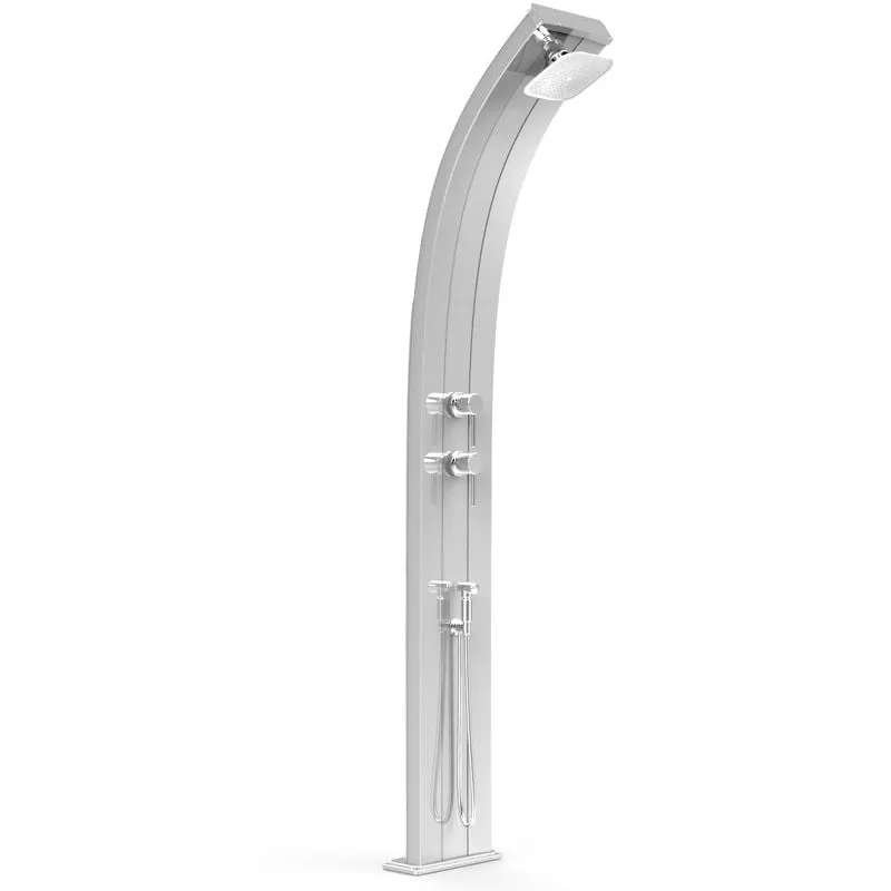 Arkema Design-prodotto Made In Italy - Ducha solar Dada Silver con teleducha cm 225x14x34 CV-D340-TL/1300 barato