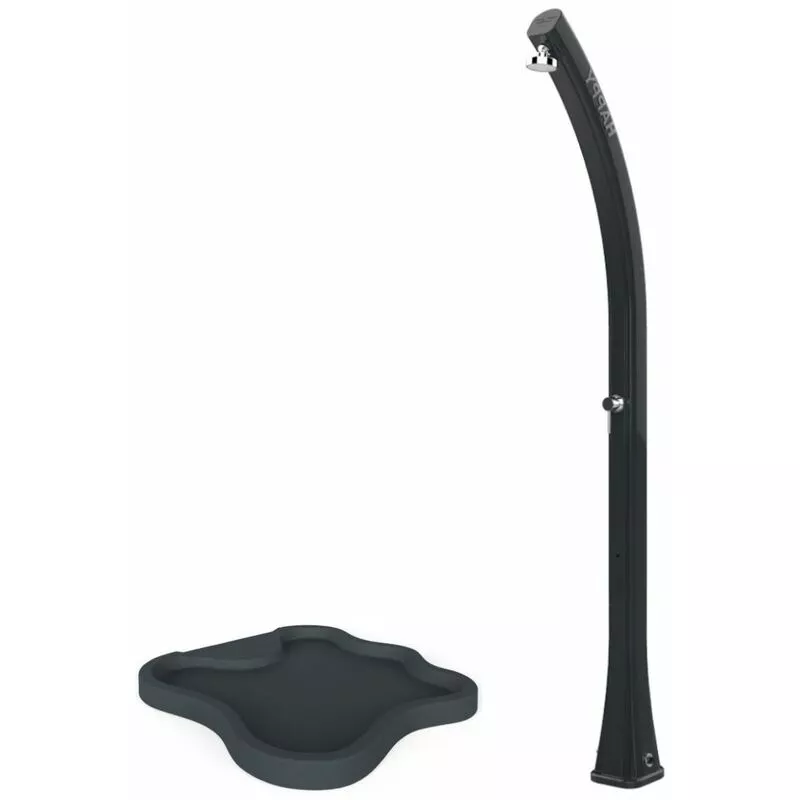 Arkema Design-prodotto Made In Italy - Ducha solar exterior negra con plato cm 19x17x215 LAGHETTO-ANTRACITE - Antracita barato