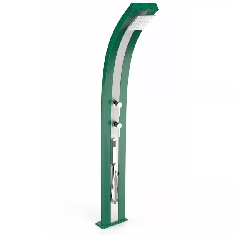 Arkema Design-prodotto Made In Italy - Ducha tradicional Dada Verde y Inox cm 34x14x225 CV-D345/6016-I barato
