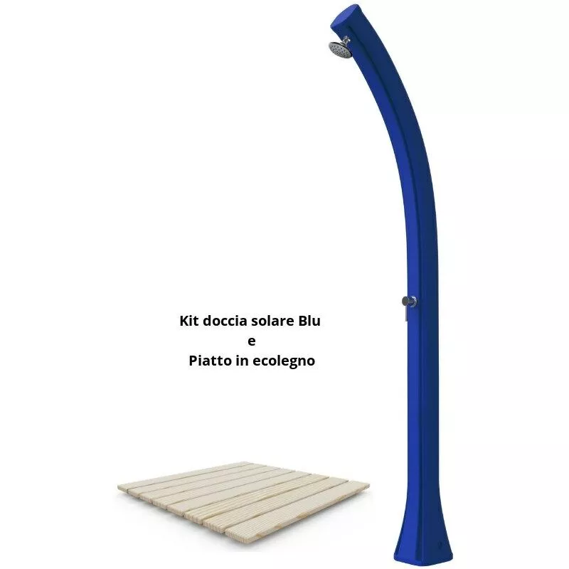 Arkema Design-prodotto Made In Italy - Kit de ducha azul con bandeja de ecoetiq cm 19x17x215 PIATTO-BLU barato