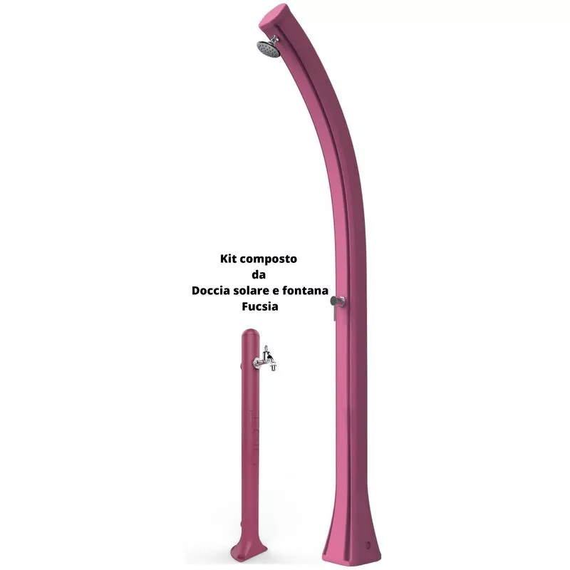 Arkema Design-prodotto Made In Italy - Kit de ducha solar y fuente Fucsia cm 19x17x215 DOCCIAFONT-FUCSIA barato