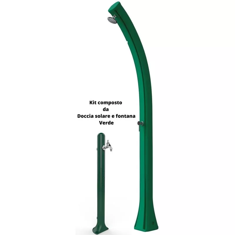 Arkema Design-prodotto Made In Italy - Kit de ducha solar y fuente Verde cm 19x17x215 DOCCIAEFONTANA VERDE barato