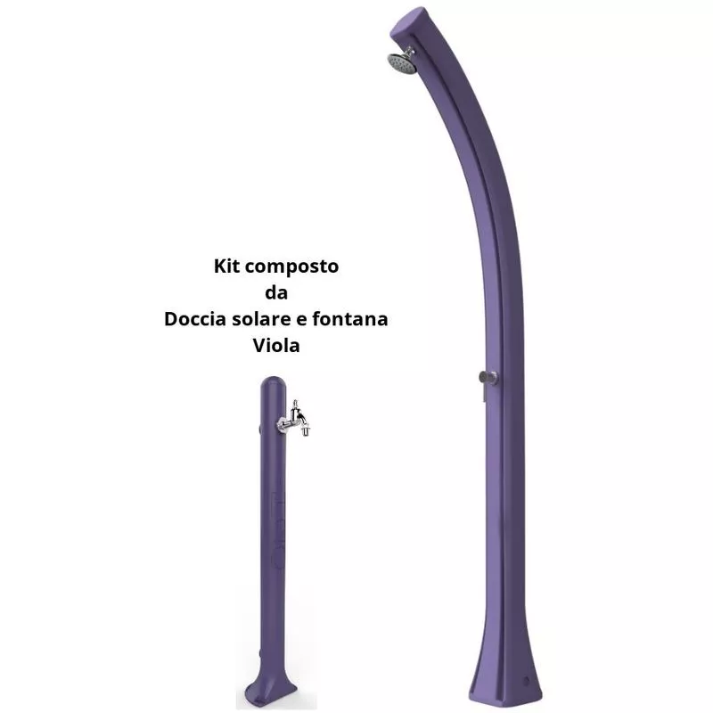 Arkema Design-prodotto Made In Italy - Kit de ducha solar y fuente Viola cm 19x17x215 DOCCIAEFONTANA VIOLA barato