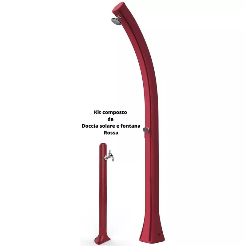 Arkema Design-prodotto Made In Italy - Kit de ducha solar y fuente roja cm 19x17x215 DOCCIAEFONTANA ROSSA barato