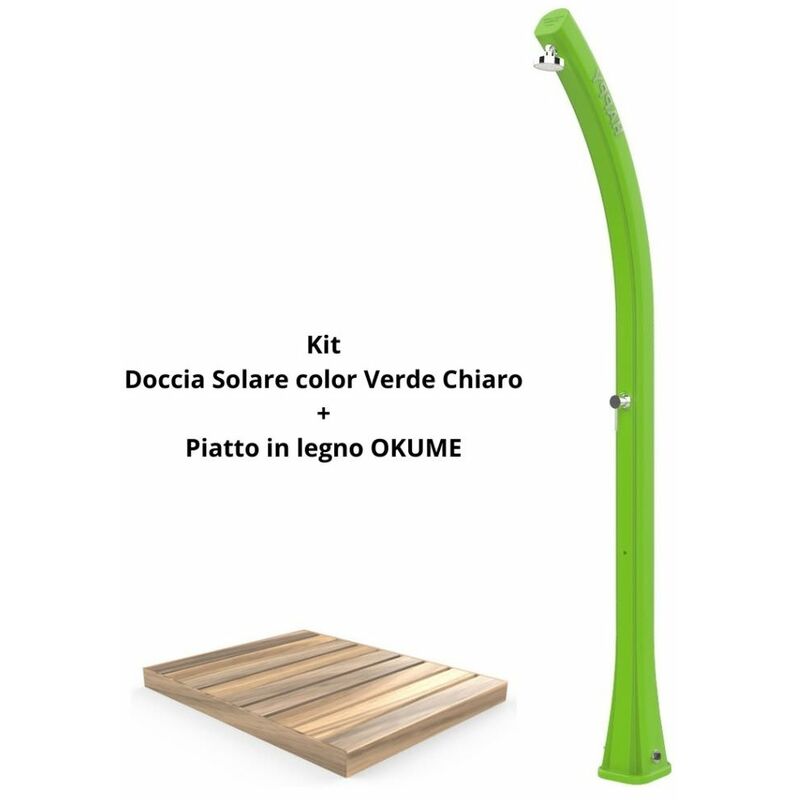 Arkema Design-Prodotto Made In Italy - Kit De Ducha Verde Claro Con Bandeja De Cm 19X17X215 Okume-Verde-Chiaro Barato