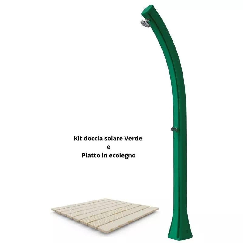 Arkema Design-prodotto Made In Italy - Kit de ducha verde con ecoetiqueta cm 19x17x215 PIATTO-VERDE barato