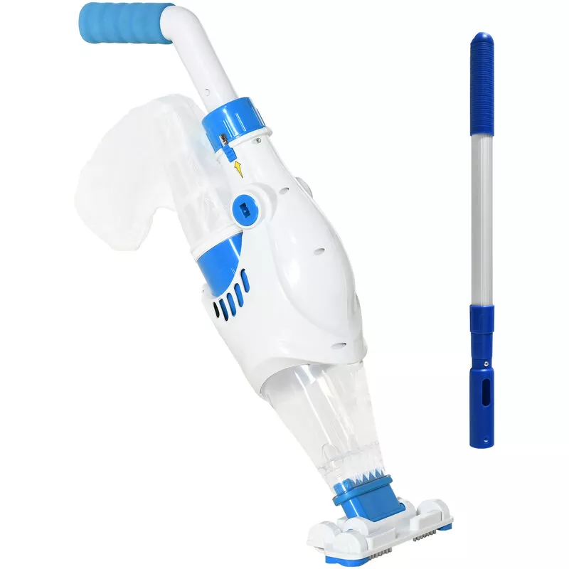 Aspirador Limpiafondos Piscina Manual Autonomía 45 Minutos con Poste Telescópico 54-113 cm Cepillo y Bolsa de Malla para Estanques Spas 161x20x17 cm barato