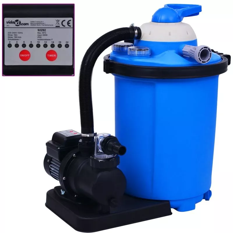 Asupermall - Bomba filtro de arena con temporizador 550 W 50 L barato