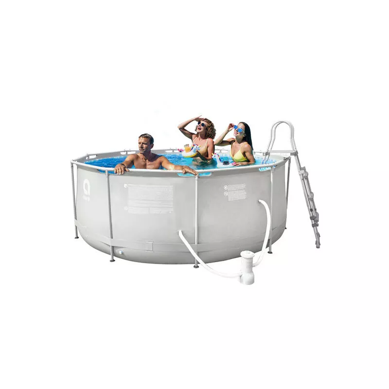 Avenli - Piscina Desmontable Round Steel Frame Pool 360 cm x 122 cm con depuradora de cartucho 2006 litros / hora