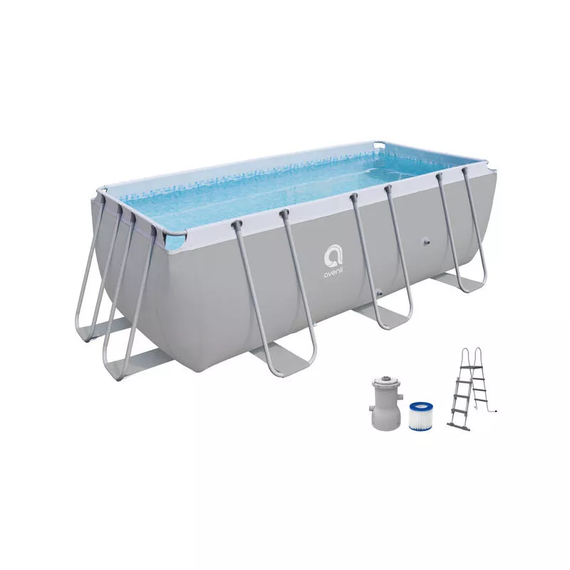 Avenli - Piscina Desmontable SteelSuper Rectangular Pool Set 400 cm x 207 cm x 122 cm con depuradora de cartucho 2006 litros / hora y escalera barato