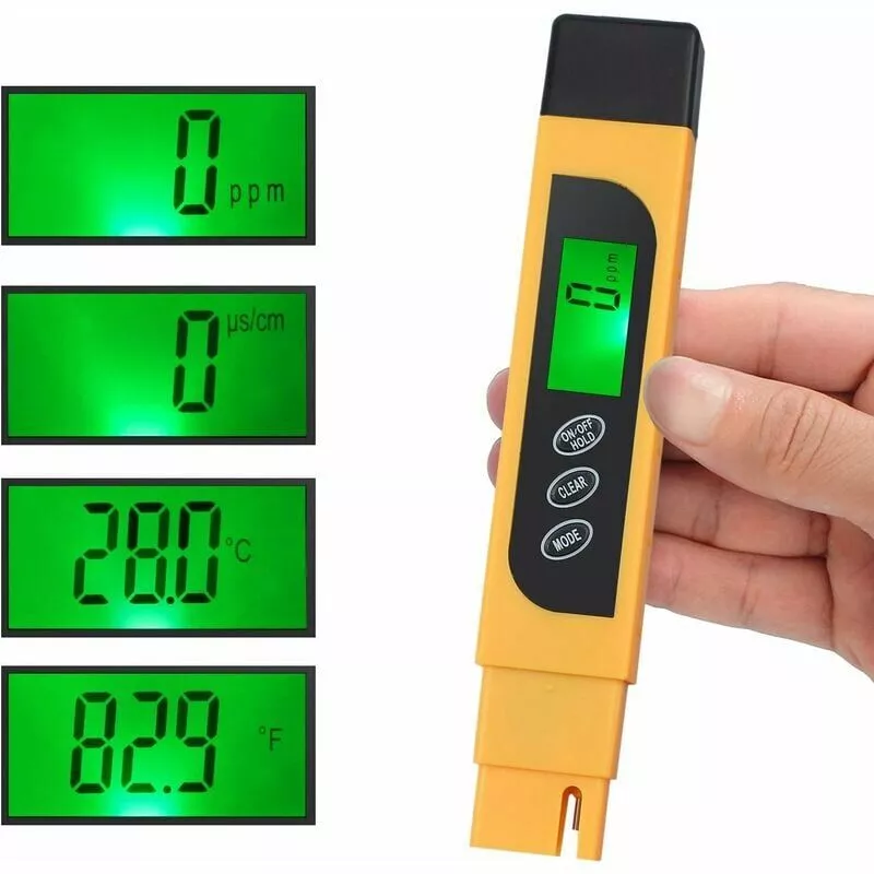 BSR - Digital tds Tester Pen Calidad del agua portátil tds ec Medidor de pureza de temperatura Temp ppm Tester Termómetro para agua 4 modos de barato