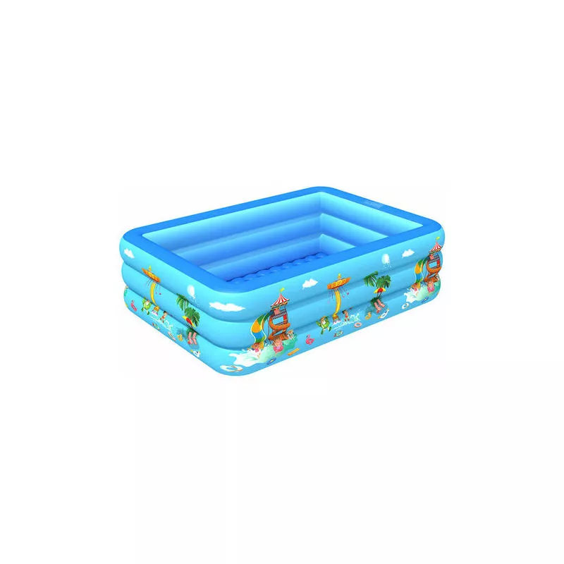 BSR - Inflable Inflable Juego de agua Piscina Engrosamiento Familia Bebé Juego Piscina Niños Piscina Rectangular 120 x 85 x 35 cm Azul barato