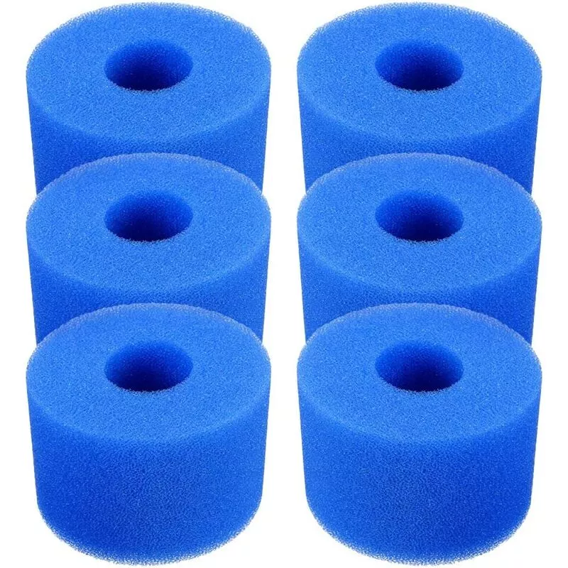 BSR - Paquete de 6 cartuchos de filtro de piscina de espuma reutilizables y lavables para jacuzzi tipo S1 (azul) barato