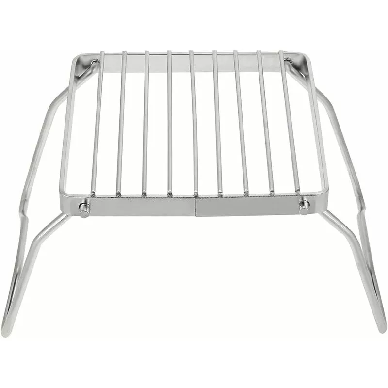 BSR - Parrilla de barbacoa plegable de acero inoxidable Parrilla de carbón plegable ligera y portátil para picnic Senderismo Camping - Plata barato
