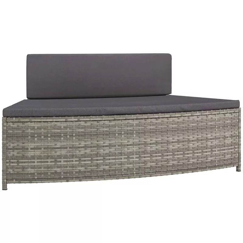 Bancos bañera hidromasaje y cojines 2 uds ratán sintético gris Vidaxl Gris barato