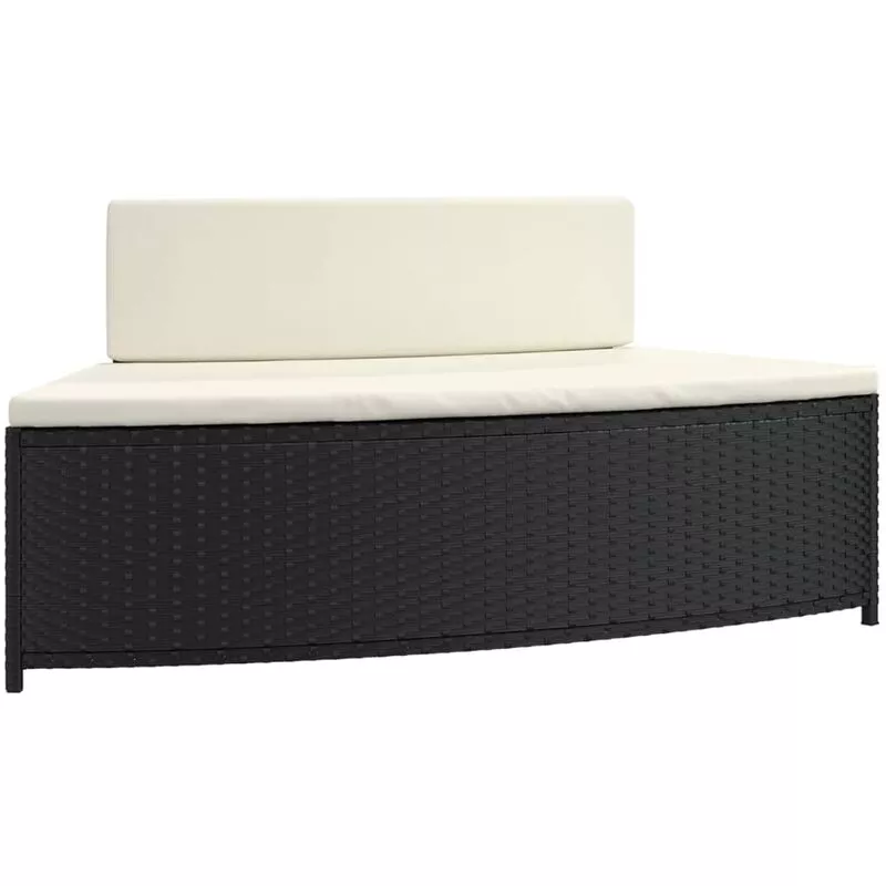 Bancos bañera hidromasaje y cojines 2 uds ratán sintético negro Vidaxl Negro barato