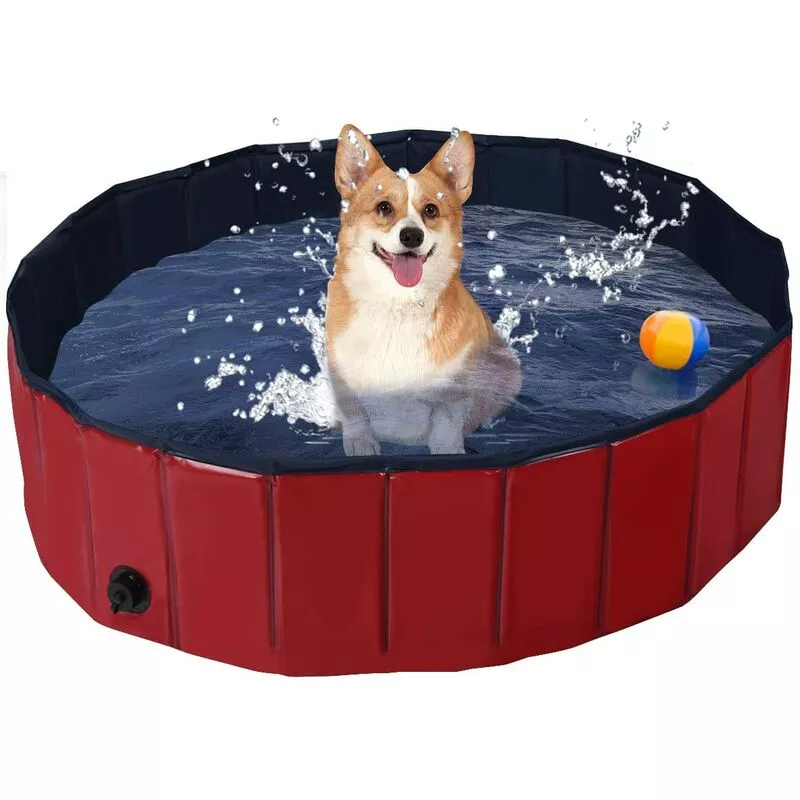 Bañera Plegable para Mascotas Portátil Piscina para Perros Gatos de PVC Piscina para Niños para Interior Exterior (120x30cm