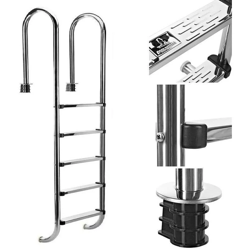 Bc-elec - PL004 Escalera de piscina con 4 peldaños en acero inoxidable 304SS